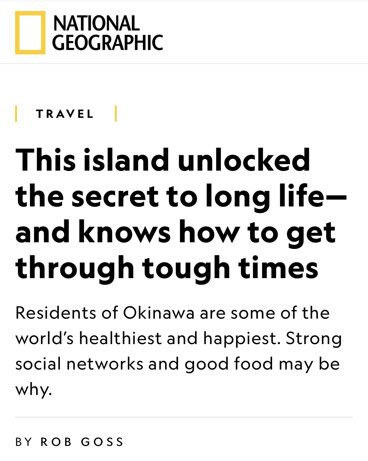 This island unlocked the secret to long life - Nationalgeographic.com 